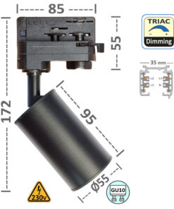 4w SP Track/Síne Light 230V 7W 110° B