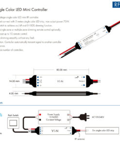 LED Mini/Szalag PWM Dimmer 1Ch 12-24V